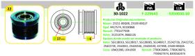 IJS 301022 - POLEA ALTERNADOR MITSUBISHI - NISSAN - OPEL - RENAULT - VAUX