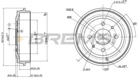 BREMSI CR5043 - TAMBOR DE FRENO DIA.180 X 54/40 1 FIAT FORD LANC