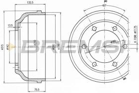 BREMSI CR5063 - TAMBOR DE FRENO DIA.280X132,5/75,5 FORD TRANSIT