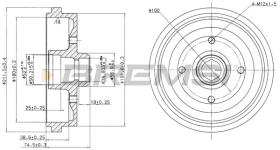 BREMSI CR5226 - TAMBOR DE FRENO DIA.180 X 74.5/38.5 AUDI SEAT VW