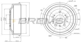 BREMSI CR5255 - TAMBOR DE FRENO DIA.254 X 98/64 5 CITR. FIAT PEU