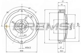 BREMSI CR5257 - TAMBOR DE FRENO DIA.170 1 X 57/37 POST. FIAT 500