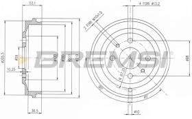 BREMSI CR5268 - TAMBOR DE FRENO DIA.185 X 53/37 FIAT 500, 600