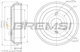 BREMSI CR5598 - TAMBOR DE FRENO DIA.203 X 59.3/38.5 SMART FORTWO