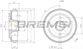 BREMSI CR5602 - TAMBOR DE FRENO DIA.180 X 63/34.5 OPEL SUZUKI