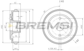 BREMSI CR5603 - TAMBOR DE FRENO DIA.180 X 63/34.5 OPEL SUZUKI