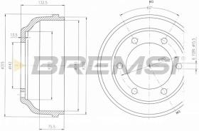  CR5625 - TAMBOR DE FRENO DIA.280X132,5/75,5 FORD MAZDA